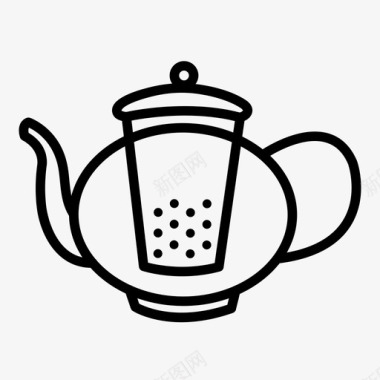 茶壶冲泡茶咖啡馆图标图标