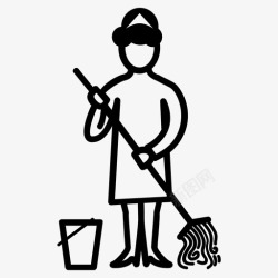 性格女清洁工职业人图标高清图片