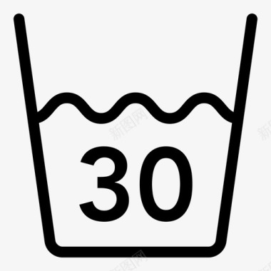 洗涤符号30°c或以下洗涤洗衣图标洗衣机图标