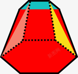 六棱锥六角形棱锥体体积三维图标高清图片