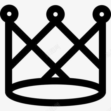 由十字交叉线和圆圈组成的皇冠图标图标