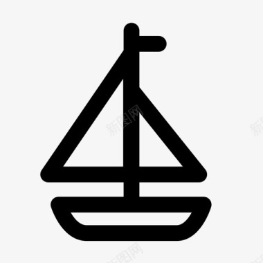 帆船旅行夏天图标图标