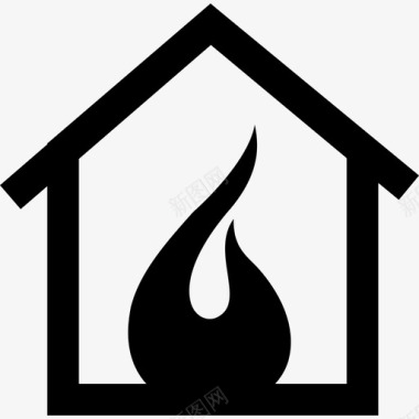 家里的火就像暖气符号电脑和媒体1图标图标