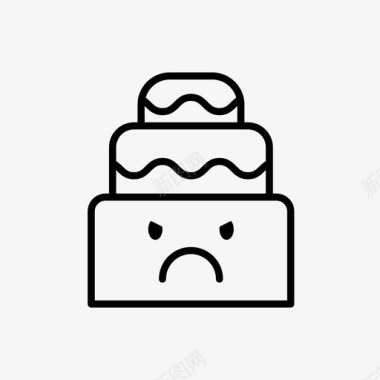 甜蜜的奶酪甜食蛋糕愤怒糖霜图标图标