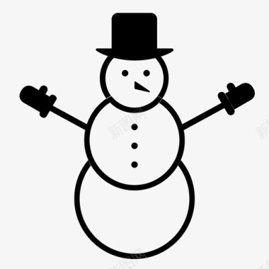 冬天的雪人雪人雪球圣诞装饰图标图标