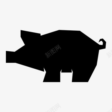 古代农夫猪粉红小猪存钱罐图标图标