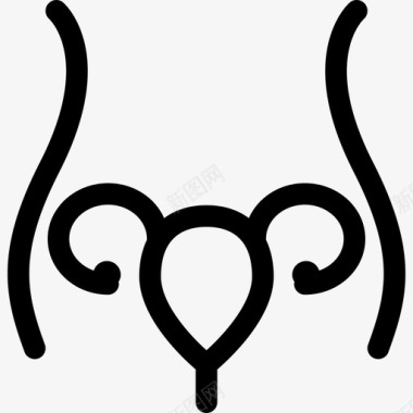 女性头像轮廓子宫及输卵管内女性身体轮廓人身体各部位图标图标