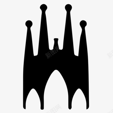 大教堂高迪大教堂图标图标