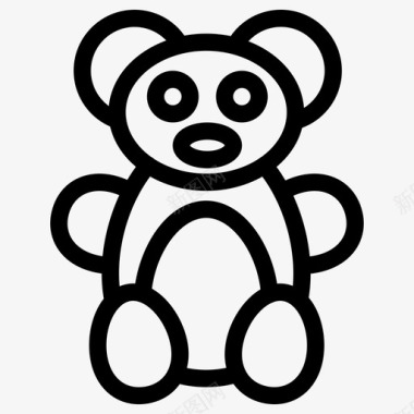 泰迪熊玩具熊毛绒动物图标图标
