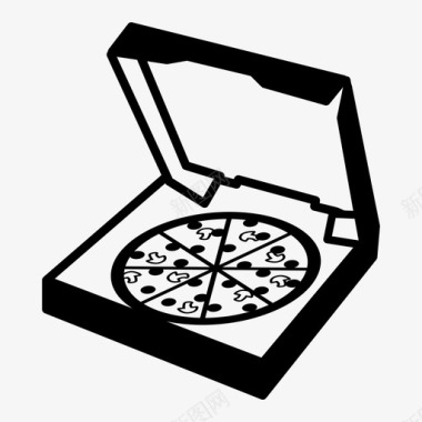 卡通蛋糕点心披萨送货晚餐图标图标
