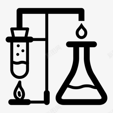 火焰花朵实验室测试蒸汽图标图标