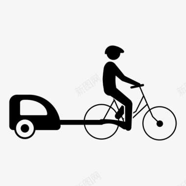 自行车侧车儿童图标图标