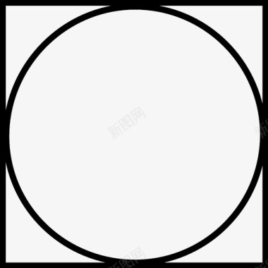 正方形中的圆形状对象图标图标