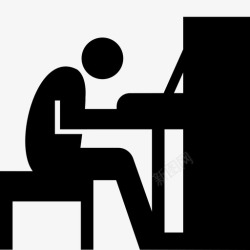 交响乐人钢琴家人钢琴图标高清图片