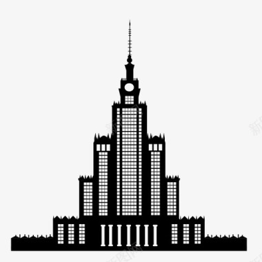 瓷文化华沙建筑文化科学宫图标图标