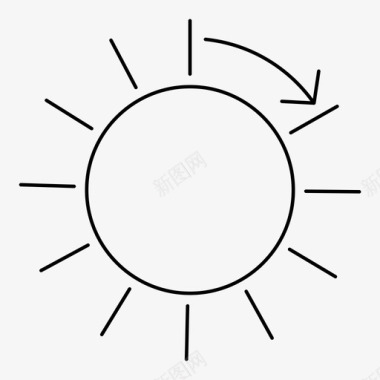 左旋转太阳光转太阳定时器图标图标