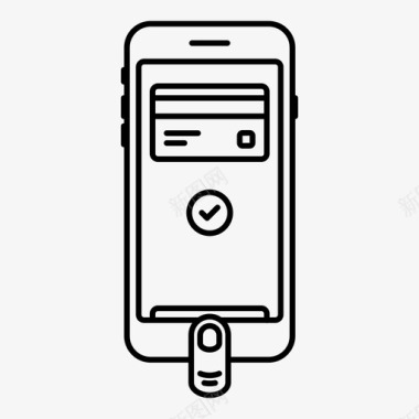 nfc移动支付touch id智能手机图标图标