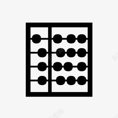 矢量数学算术算盘计数数学图标图标