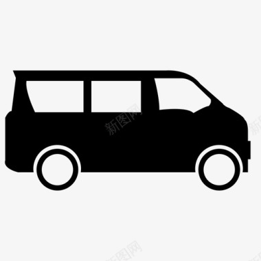 经济型小户型面包车旅行车交通工具图标图标