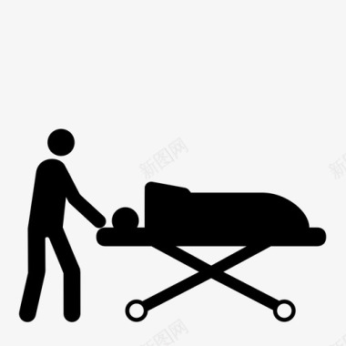 床轮床婴儿车医疗图标图标