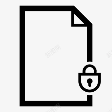 纸张锁文件隐私私有图标图标