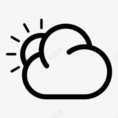 晴天天气部分多云气候天气预报图标图标
