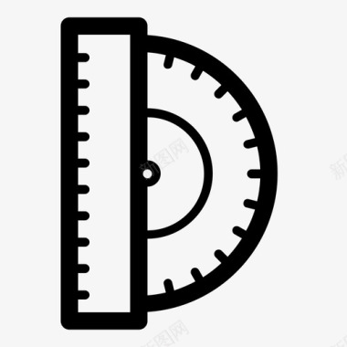 知识教育量角器学校测量图标图标