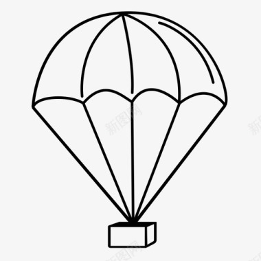 跳伞降落伞跳伞箱伞盖图标图标