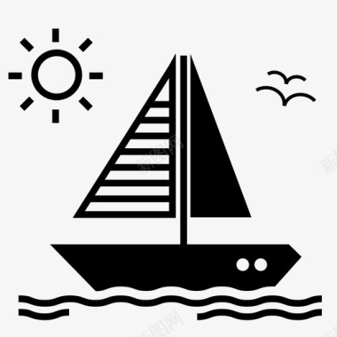 船航海旅行者太阳图标图标