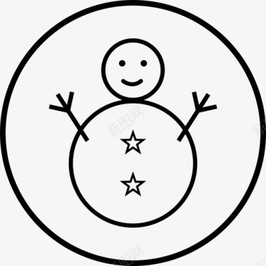 冬天的雪人雪人冬天星星图标图标