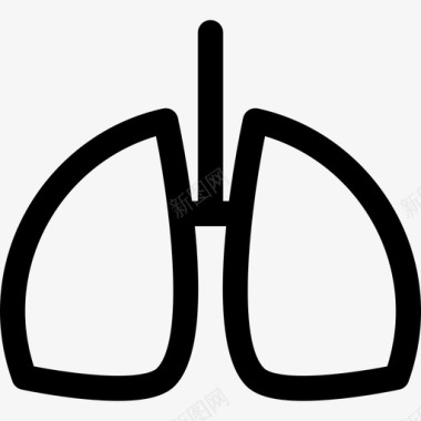 人体肺部轮廓医学身体部位图标图标