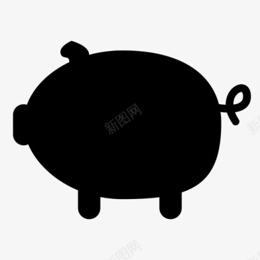 猪储蓄存钱罐图标图标