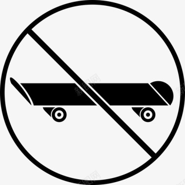禁止滑板交通速度图标图标