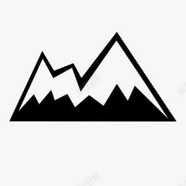 登山山雪山岩石图标图标
