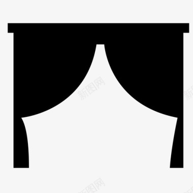 场地窗帘布料音乐会图标图标