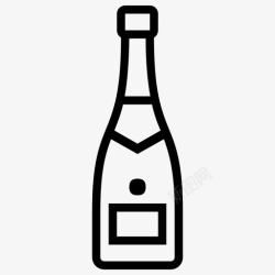 法国瓶香槟起泡酒新年图标高清图片