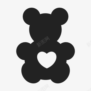 玩具熊模板下载泰迪熊童年心脏图标图标