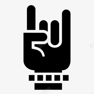 摇滚人手手势图标图标