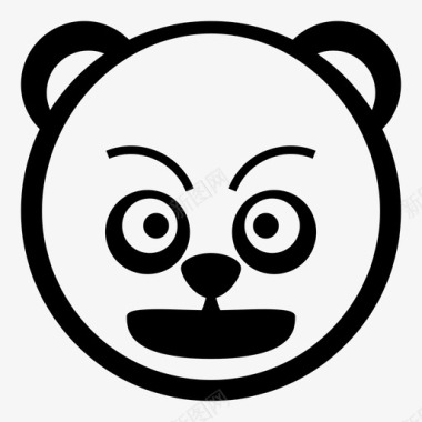 通动物漫画熊猫可爱脸图标图标