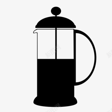 法式法式印刷机咖啡机饮料图标图标