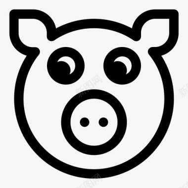 猪宠物快乐图标图标
