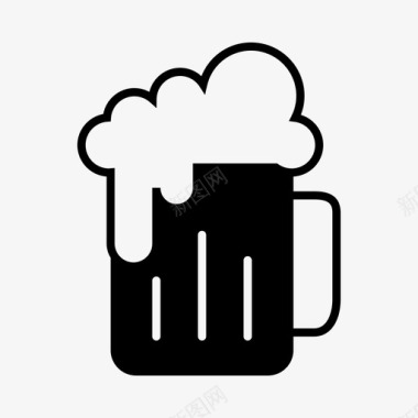 啤酒品脱玻璃杯一杯啤酒图标图标