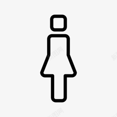 洗手间标志女性性别女孩图标图标