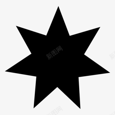 几何形状七边形七角星形状图标图标