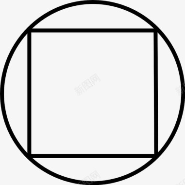 几何圆拱圆中的正方形形状对象图标图标