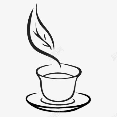 冬季热饮茶饮料咖啡馆图标图标