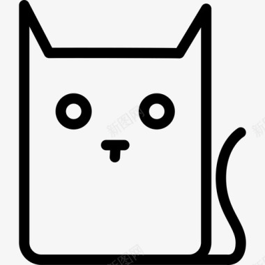 抱着猫咪猫咪卡通轮廓变体动物可爱的图标图标