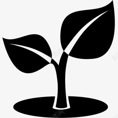 矢量树植物幼苗培育图标图标