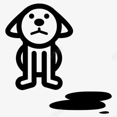 狗尿狗尿浴室事故小狗图标图标