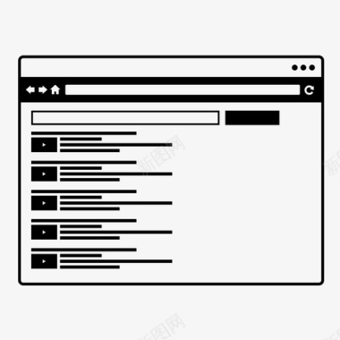 SEO和Web浏览器搜索引擎视频视频搜索图标图标